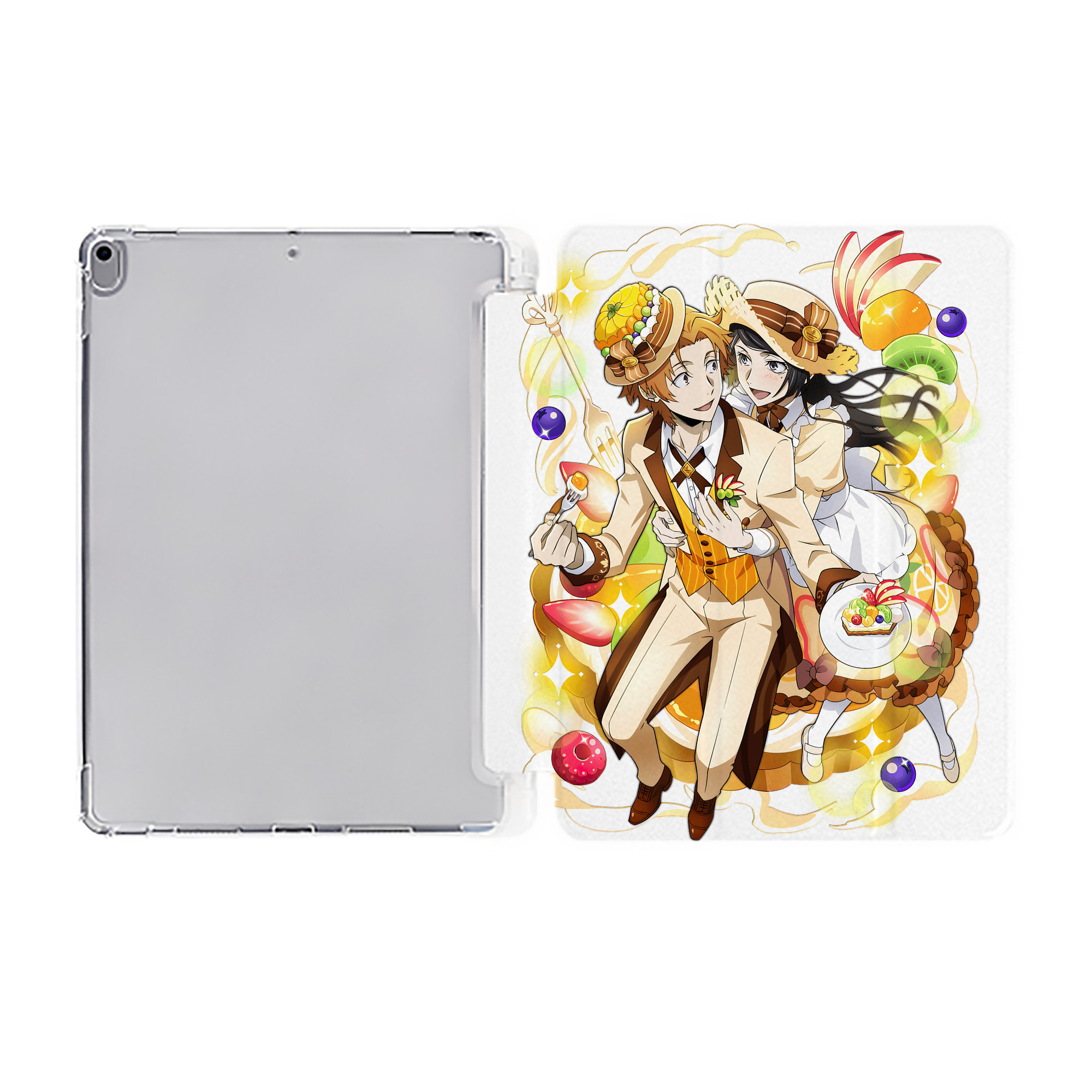 （画像用） 文豪ストレイドッグス Bungo Stray Dogs IPad ケース ペン収納付き 三つ折りスタンド PUレザー×シリコン 対応機種9.5/10.5/10.9インチ